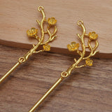 20 PCS Silver Plated Flowers Branches Hair Sticks Metal Alloy Hairpin