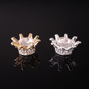 20 PCS Rhinestone Inlay Crown for Earrings Headwear DIY Jewelry Making