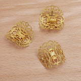 20 PCS Hair Rope Clasp Clips Filigree Flowers Slice Buckle DIY Hair Accessories