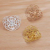 20 PCS Hair Rope Clasp Clips Filigree Flowers Slice Buckle DIY Hair Accessories