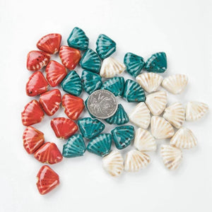 20 PCS Ceramic Shell Shape Beads for Jewelry Making