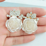 20 PCS Alloy Rhinestone Resin Flowers Jewelry Making