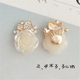 20 PCS Alloy Rhinestone Resin Flowers Jewelry Making