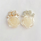 20 PCS Alloy Rhinestone Resin Flowers Jewelry Making