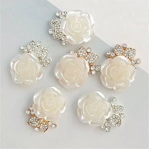 20 PCS Alloy Rhinestone Resin Flowers Jewelry Making