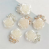 20 PCS Alloy Rhinestone Resin Flowers Jewelry Making