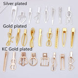20 PCS Barrettes KC Gold Hollow Out Hair Clips for DIY Jewelry Making