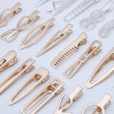 20 PCS Barrettes KC Gold Hollow Out Hair Clips for DIY Jewelry Making