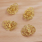 20 PCS Hair Rope Clasp Clips Filigree Flowers Slice Buckle DIY Accessories