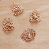 20 PCS Hair Rope Clasp Clips Filigree Flowers Slice Buckle DIY Accessories