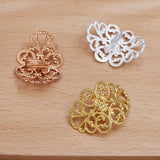 20 PCS Hair Rope Clasp Clips Filigree Flowers Slice Buckle DIY Accessories