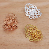 20 PCS Hair Rope Clasp Clips Filigree Flowers Slice Buckle DIY Accessories