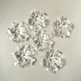 20 PCS 32mm Acrylic Resin Flowers Bead Caps Tray DIY Accessories