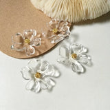 20 PCS 32mm Acrylic Resin Flowers Bead Caps Tray DIY Accessories