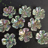 20 PCS 32mm Acrylic Resin Flowers Bead Caps Tray DIY Accessories