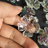 20 PCS 32mm Acrylic Resin Flowers Bead Caps Tray DIY Accessories