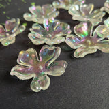20 PCS 32mm Acrylic Resin Flowers Bead Caps Tray DIY Accessories