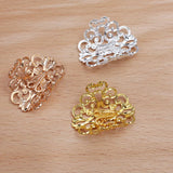 20 PCS Hair Rope Clasp Clips Filigree Flowers Slice DIY Accessories
