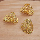 20 PCS Hair Rope Clasp Clips Filigree Flowers Slice DIY Accessories