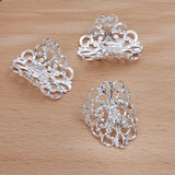20 PCS Hair Rope Clasp Clips Filigree Flowers Slice DIY Accessories