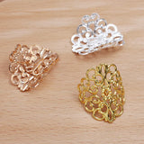 20 PCS Hair Rope Clasp Clips Filigree Flowers Slice DIY Accessories