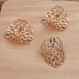 20 PCS Hair Rope Clasp Clips Filigree Flowers Slice DIY Accessories