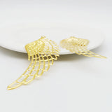 20 PCS 37X110mm K Metal Filigree Flowers Wing Charms Pendant