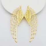 20 PCS 37X110mm K Metal Filigree Flowers Wing Charms Pendant