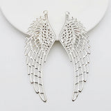 20 PCS 37X110mm K Metal Filigree Flowers Wing Charms Pendant