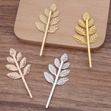 20 PCS Metal Leaf Hair Clip DIY Hairpin Accessories 38x28mm