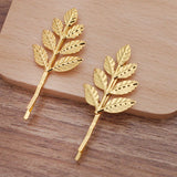 20 PCS Metal Leaf Hair Clip DIY Hairpin Accessories 38x28mm