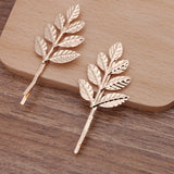 20 PCS Metal Leaf Hair Clip DIY Hairpin Accessories 38x28mm