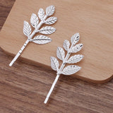 20 PCS Metal Leaf Hair Clip DIY Hairpin Accessories 38x28mm