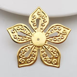 20 PCS 42mm Metal Filigree Flowers Slice Hair Accessories Base Setting