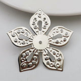 20 PCS 42mm Metal Filigree Flowers Slice Hair Accessories Base Setting