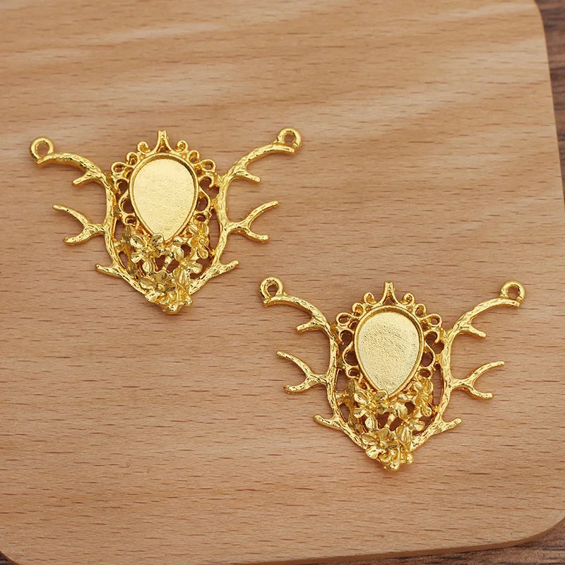 20 PCS Alloy Retro Branches Flowers For Headdress Brooch DIY Jewelry Making