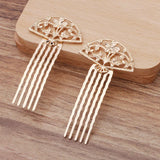 20 PCS Retro Metal Alloy Fan Hair Combs Base Gold/Silver Plated Flowers 5 Teeth
