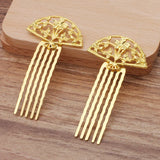 20 PCS Retro Metal Alloy Fan Hair Combs Base Gold/Silver Plated Flowers 5 Teeth