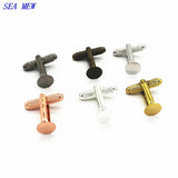20 PCS Round Flat Base Cufflink Blanks Settings for DIY Jewelry Making