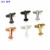 20 PCS Round Flat Base Cufflink Blanks Settings for DIY Jewelry Making