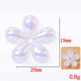 20 PCS Acrylic Resin Pearl Flowers DIY Jewelry Making Bead Caps