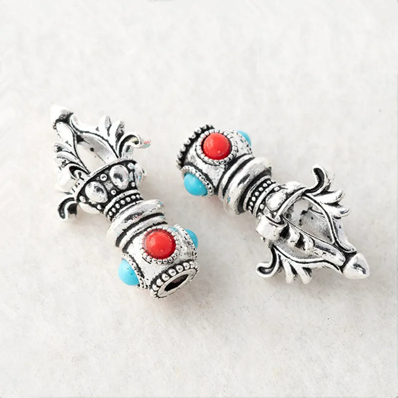 20 PCS Antique Silver Vajra Pestle Charms for Jewelry Making