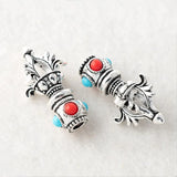 20 PCS Antique Silver Vajra Pestle Charms for Jewelry Making