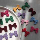 20 PCS Flocking Bowknot Beads Diy Plush Bow for Accessories