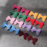 20 PCS Flocking Bowknot Beads Diy Plush Bow for Accessories