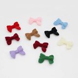 20 PCS Flocking Bowknot Beads Diy Plush Bow for Accessories