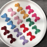 20 PCS Flocking Bowknot Beads Diy Plush Bow for Accessories