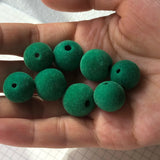 20 PCS Flocking Round Beads DIY Candy-colored Straight-hole Ball Beads