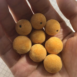 20 PCS Flocking Round Beads DIY Candy-colored Straight-hole Ball Beads