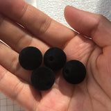 20 PCS Flocking Round Beads DIY Candy-colored Straight-hole Ball Beads
